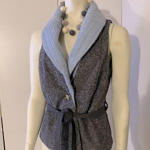 Preloved brand upcycled vest from menswear remnants.